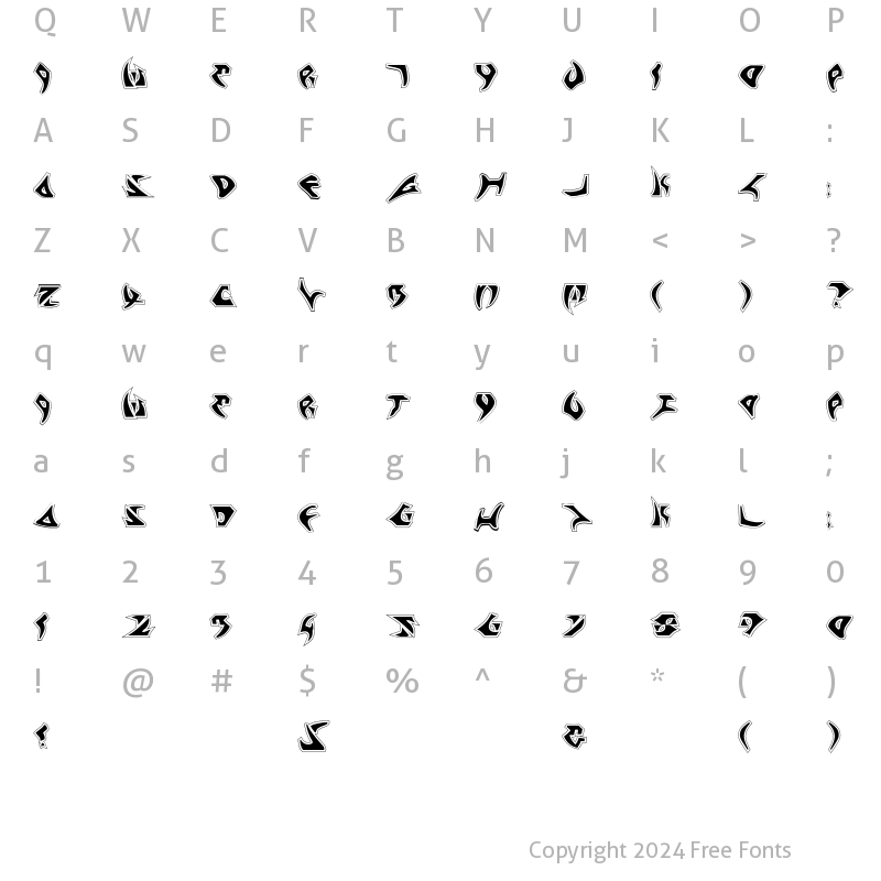 Character Map of Kahless Pro Pro