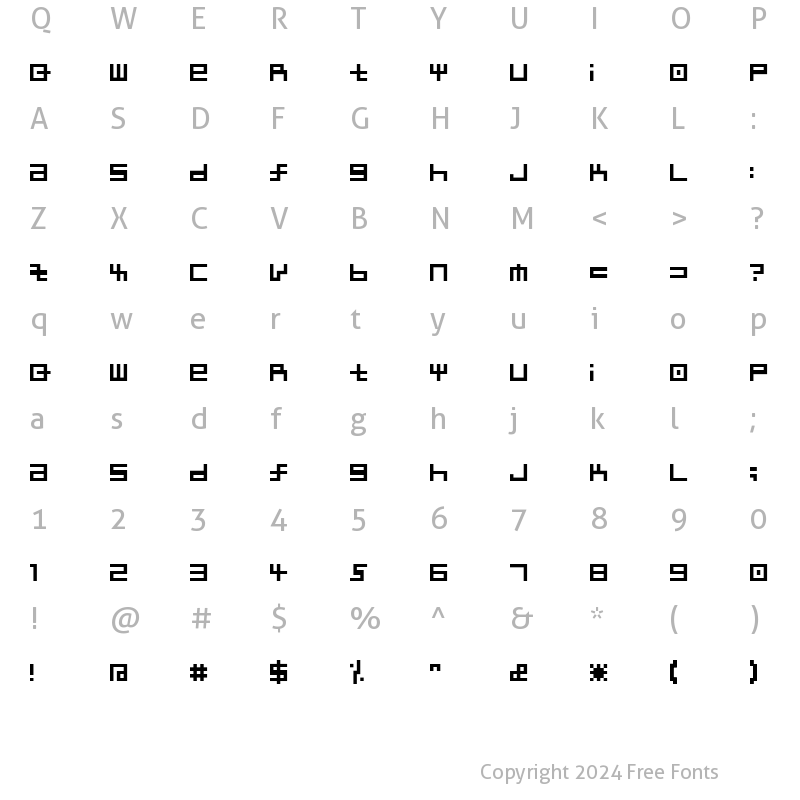 Character Map of kairee Regular