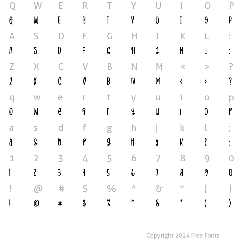 Character Map of Kajak Regular