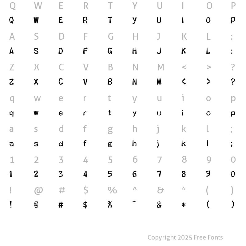 Character Map of kakukaku1 Regular