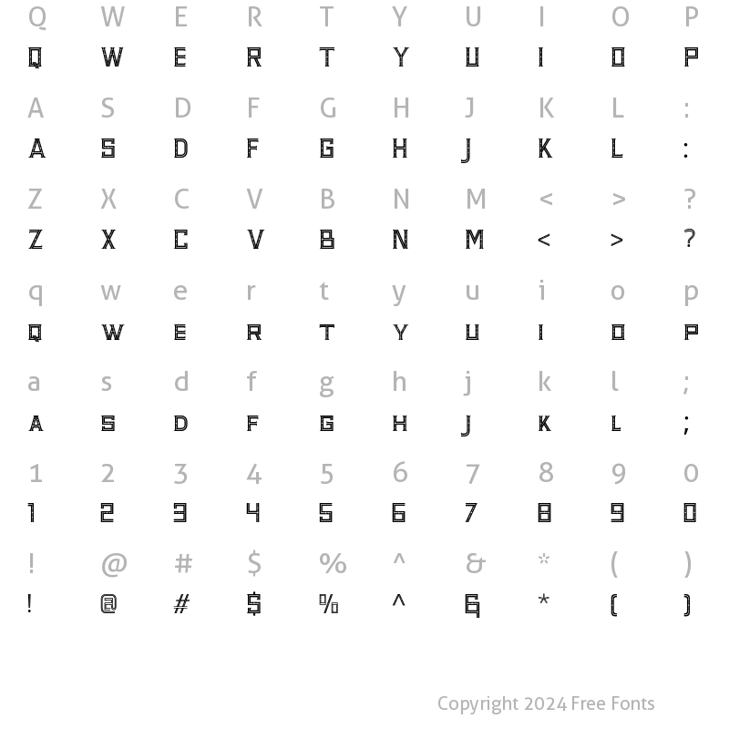 Character Map of KALANGAN Regular