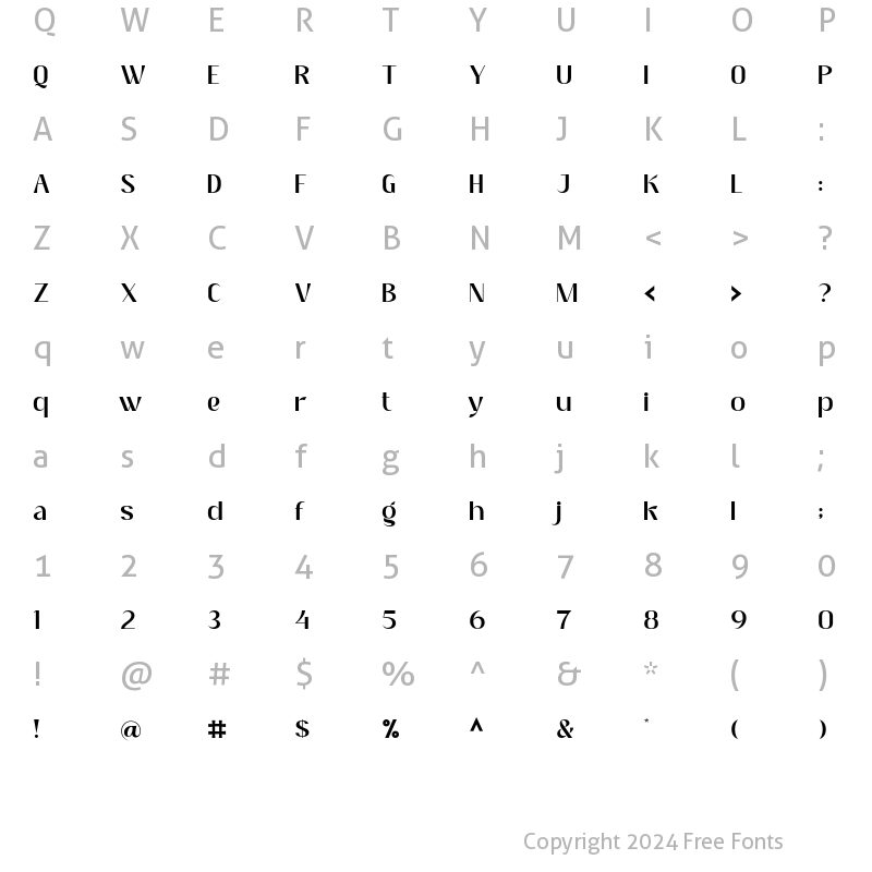 Character Map of Kalivo Black