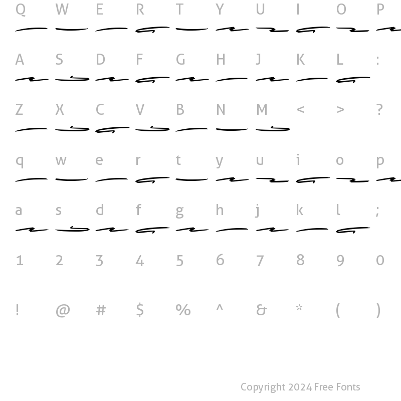 Character Map of Kallina Swashes