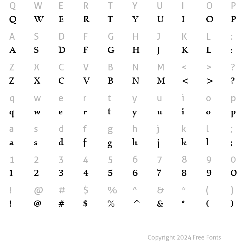 Character Map of KallosITC-Medium Medium