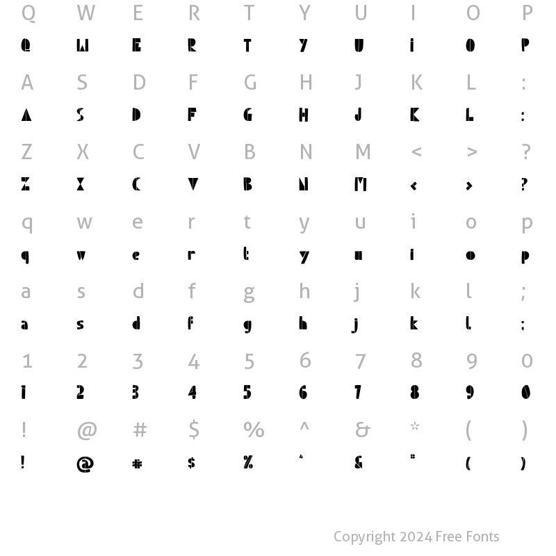 Character Map of KALVERT Regular