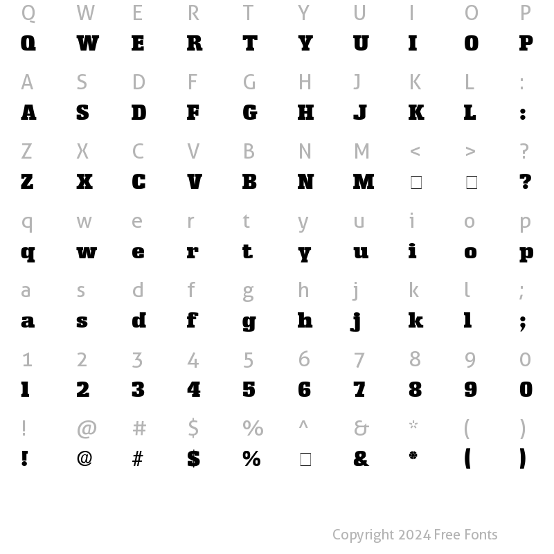 Character Map of Kaman Display SSi Regular