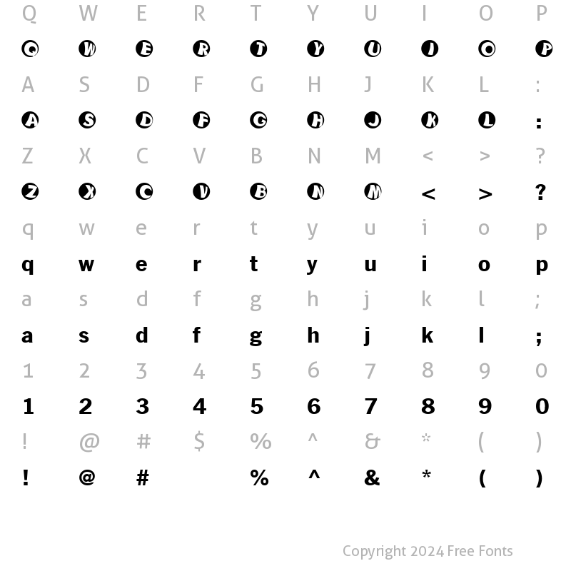 Character Map of KAMarble Regular