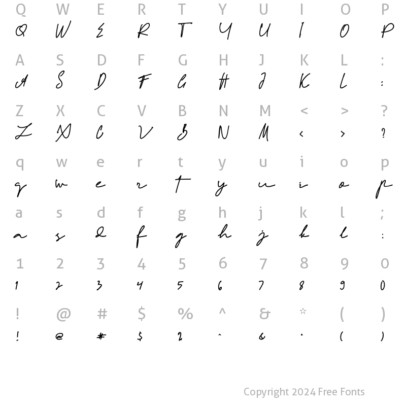 Character Map of Kambia Bold