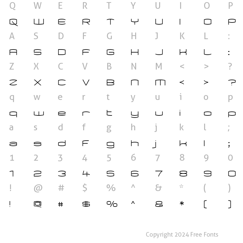 Character Map of Kameleon Regular