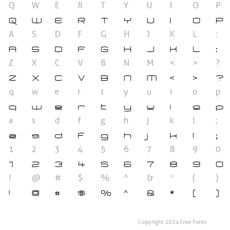 Character Map of Kameleon Upper Regular