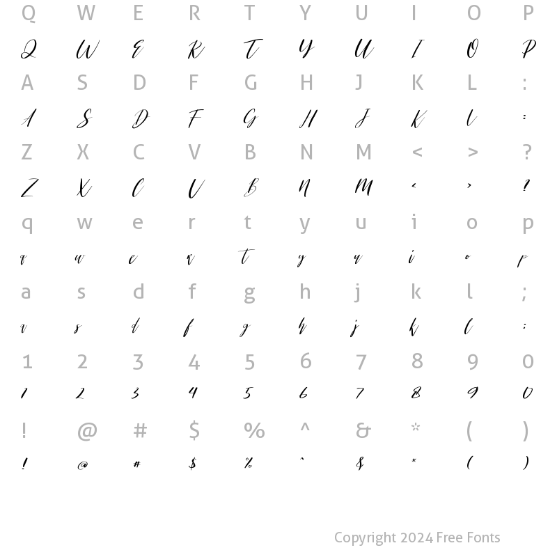 Character Map of Kamild Regular