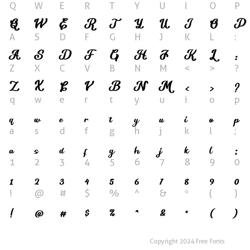 Character Map of Kamilya Regular