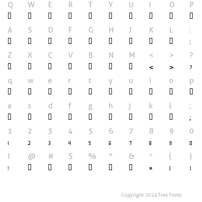 Character Map of Kammer Regular