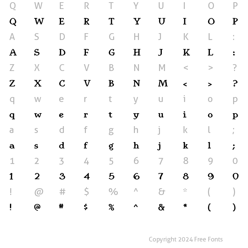 Character Map of KampIngrianaH Bold