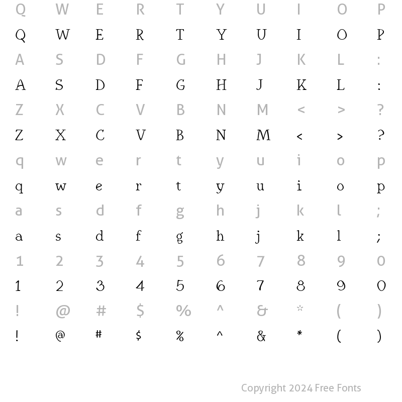 Character Map of KampIngrianaH Regular