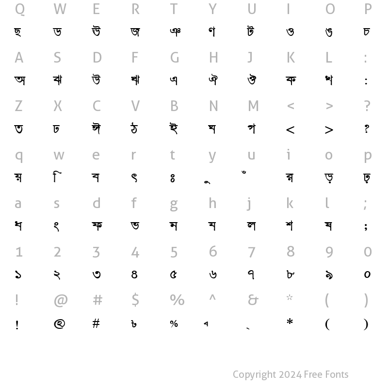 Character Map of KanchanMJ Bold