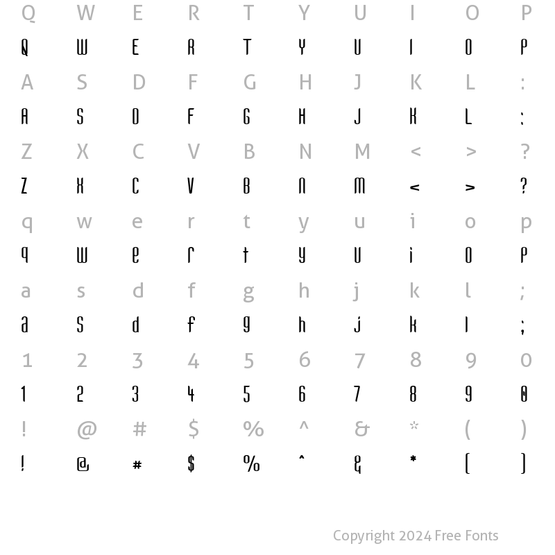 Character Map of Kandide Unicase Regular