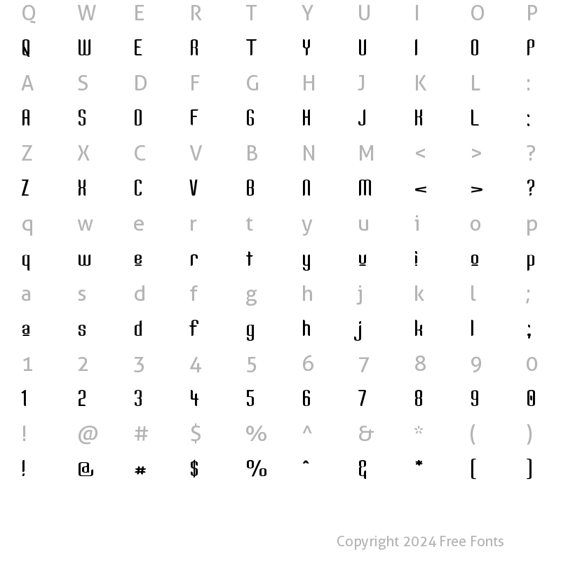 Character Map of Kandide Upper Wide Regular