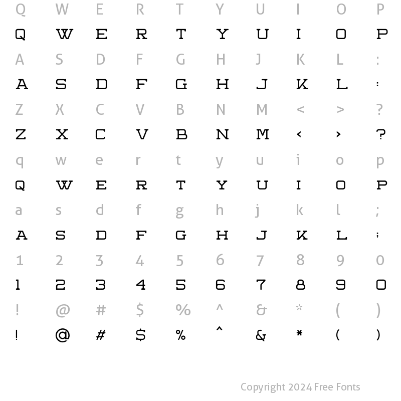 Character Map of Kane Stamp Style Regular