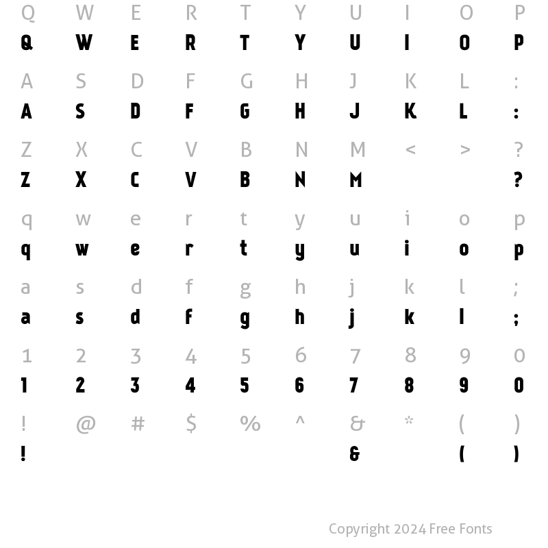 Character Map of Kankin Regular