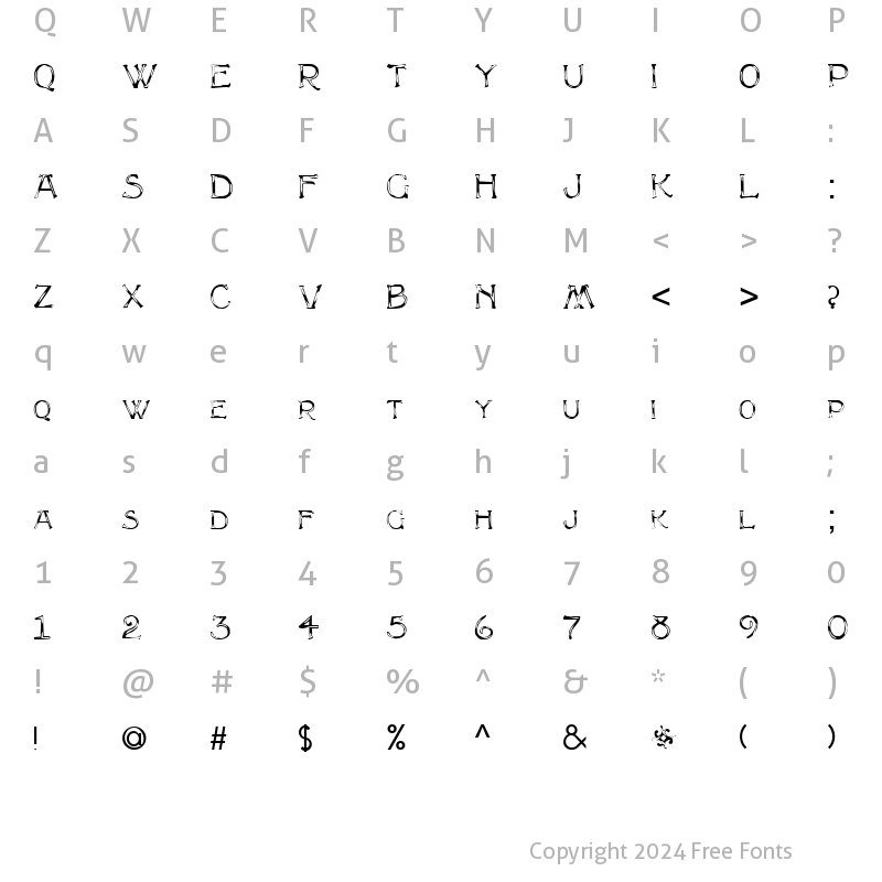 Character Map of Kapriole Regular