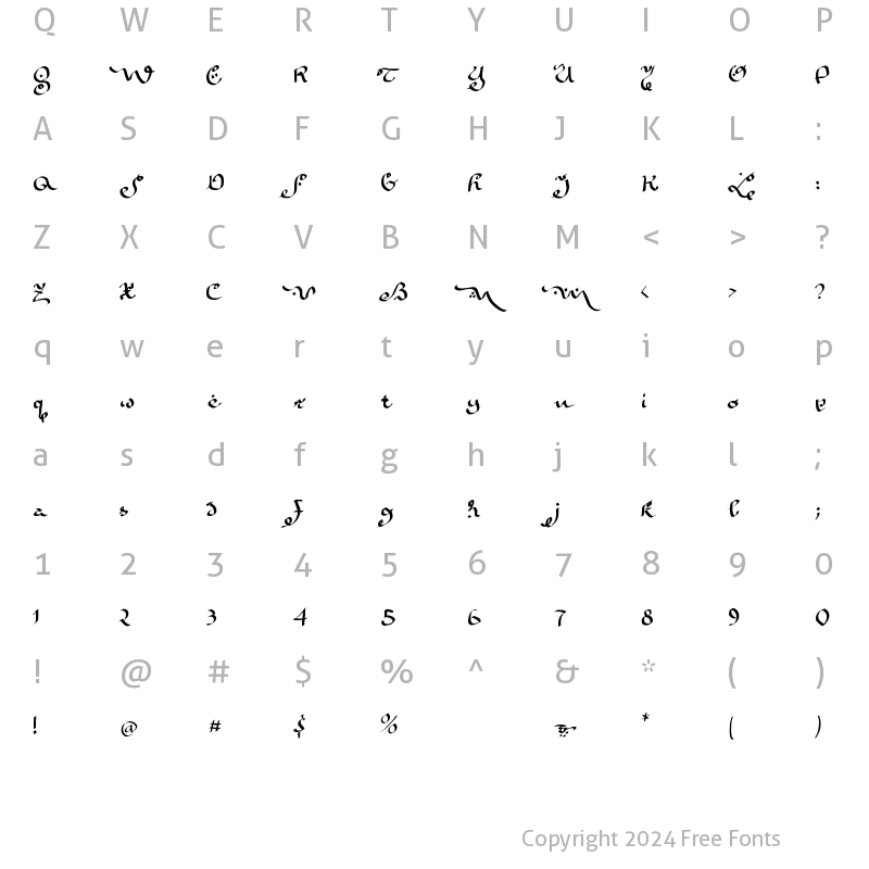 Character Map of KaraBenNemsi Regular