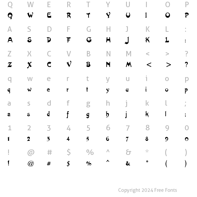 Character Map of Karavan Display SSi Regular