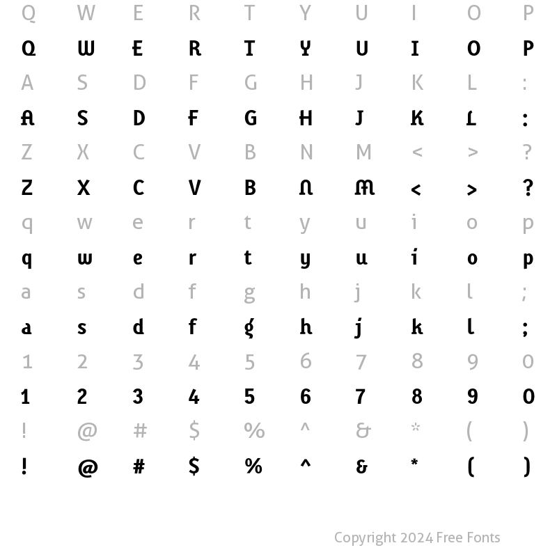 Character Map of KarbidDisplay Bold