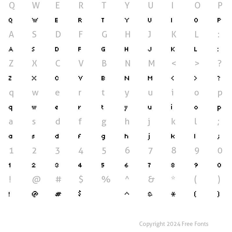 Character Map of KareFiveDots Regular