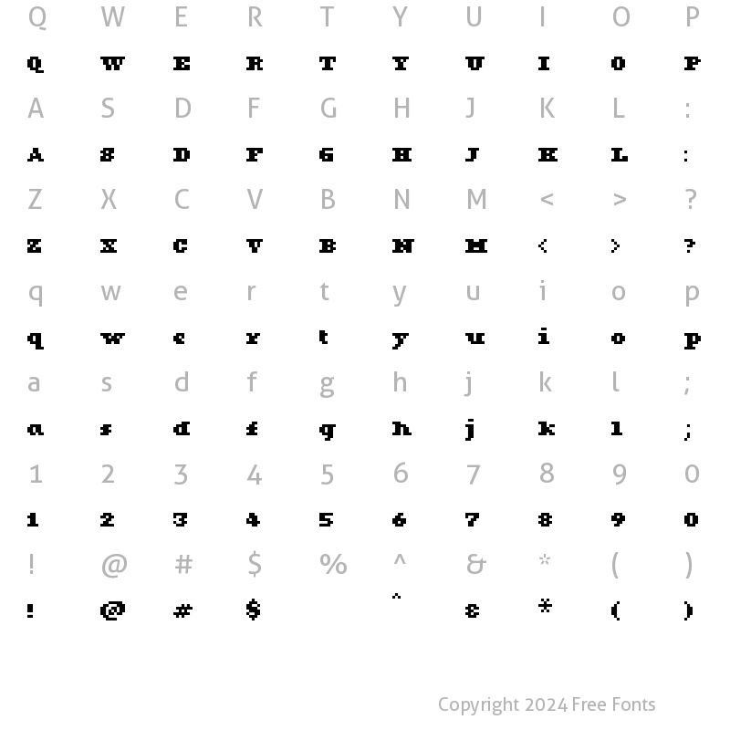 Character Map of KareFiveDotsSerif Bold