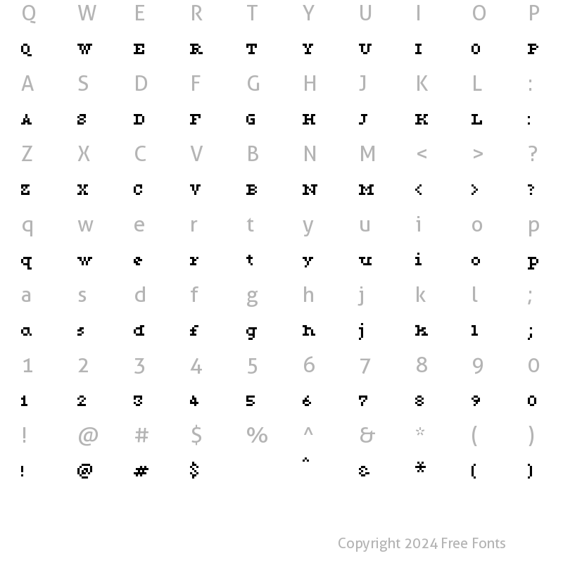 Character Map of KareFiveDotsSerif Regular