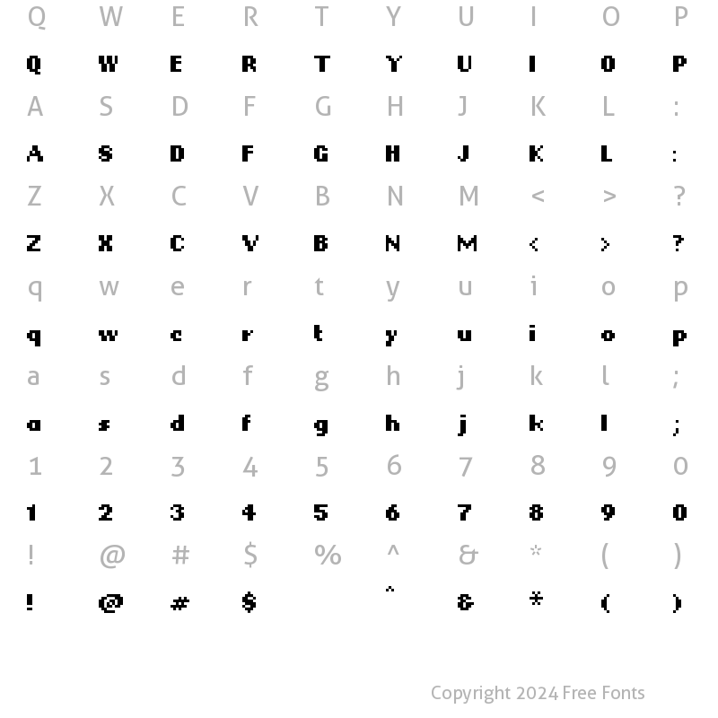 Character Map of KareSixDots Bold