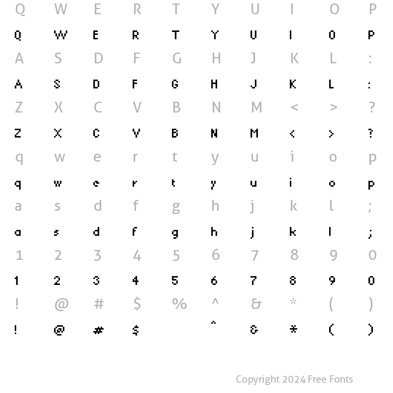 Character Map of KareSixDots Regular