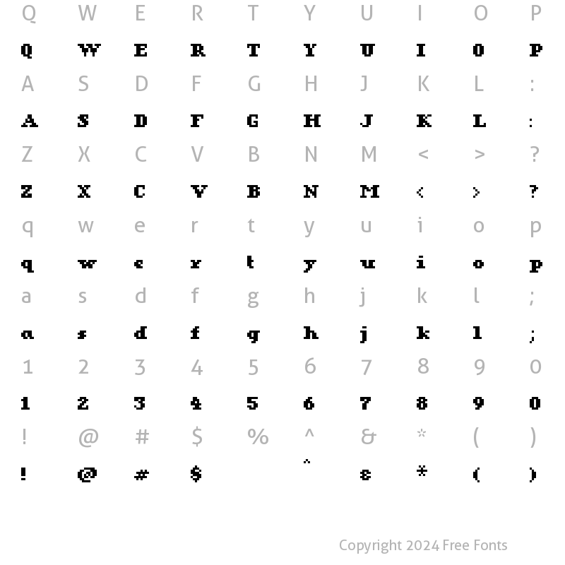 Character Map of KareSixDotsSerif Bold