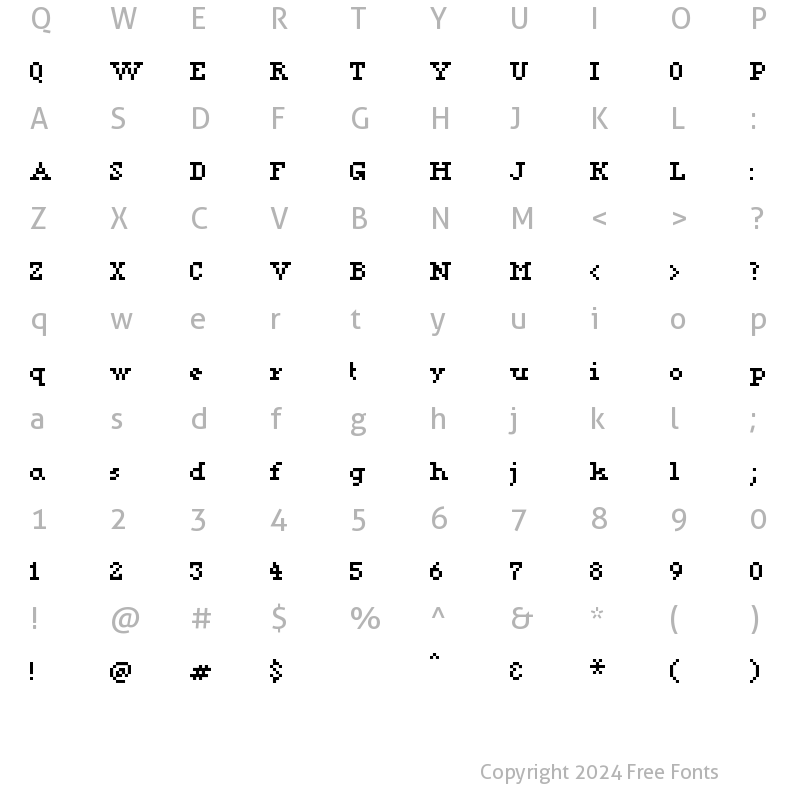 Character Map of KareSixDotsSerif Regular