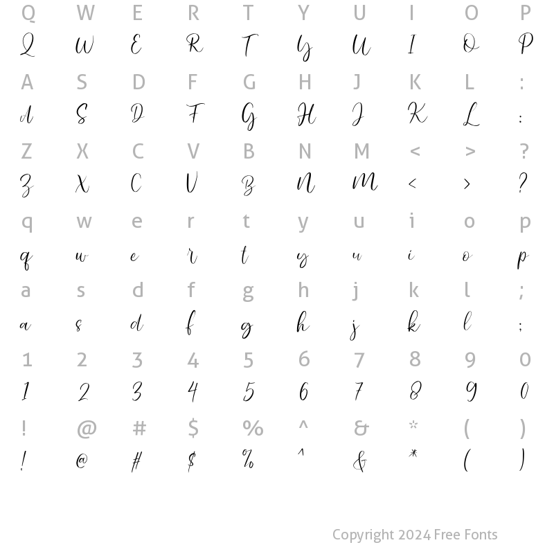 Character Map of Karmila Regular