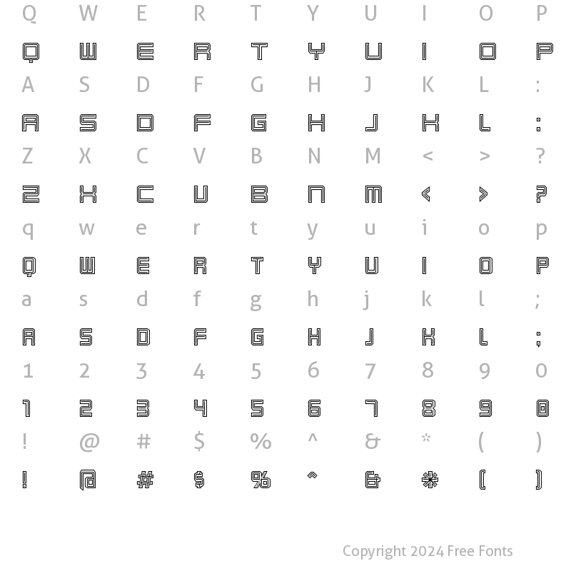 Character Map of Karnivore Tecca Regular