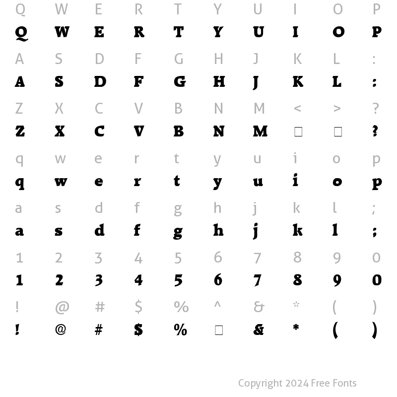 Character Map of Karoa Display SSi Regular