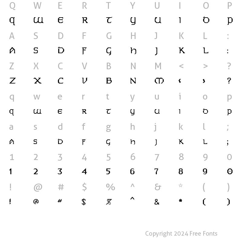 Character Map of Karthago Regular