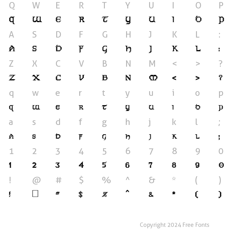 Character Map of KarthagoInline Regular