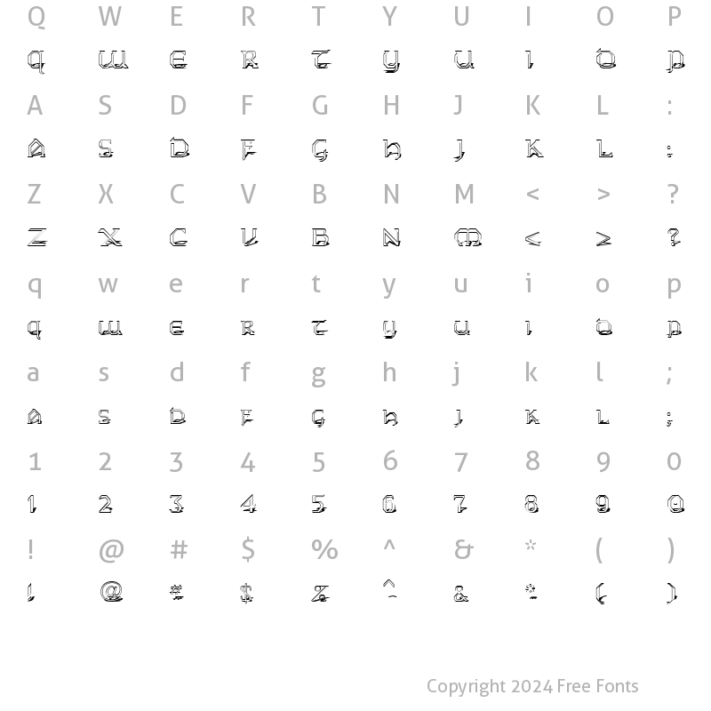 Character Map of KarthagoShadow Regular