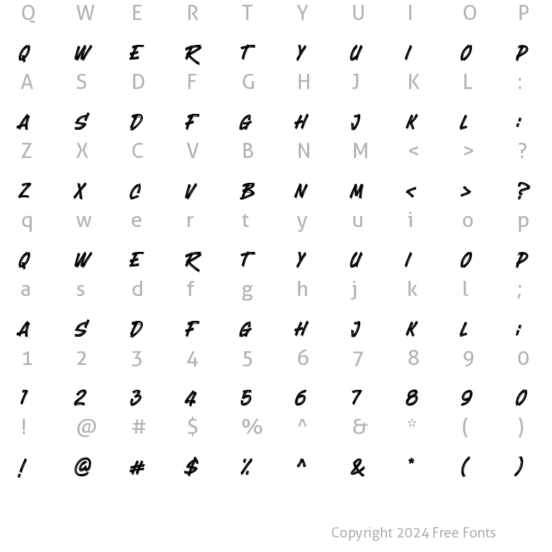 Character Map of Kasar All Caps Regular