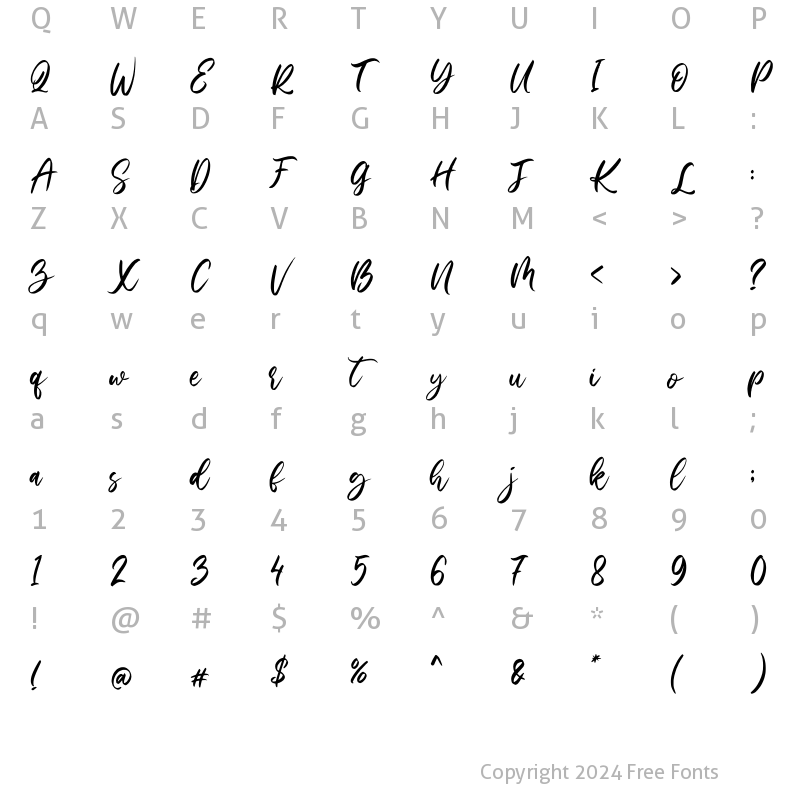 Character Map of Kasdio Regular