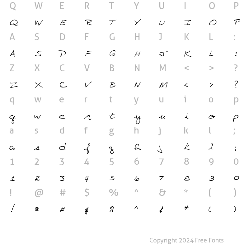 Character Map of KaspersHand Regular