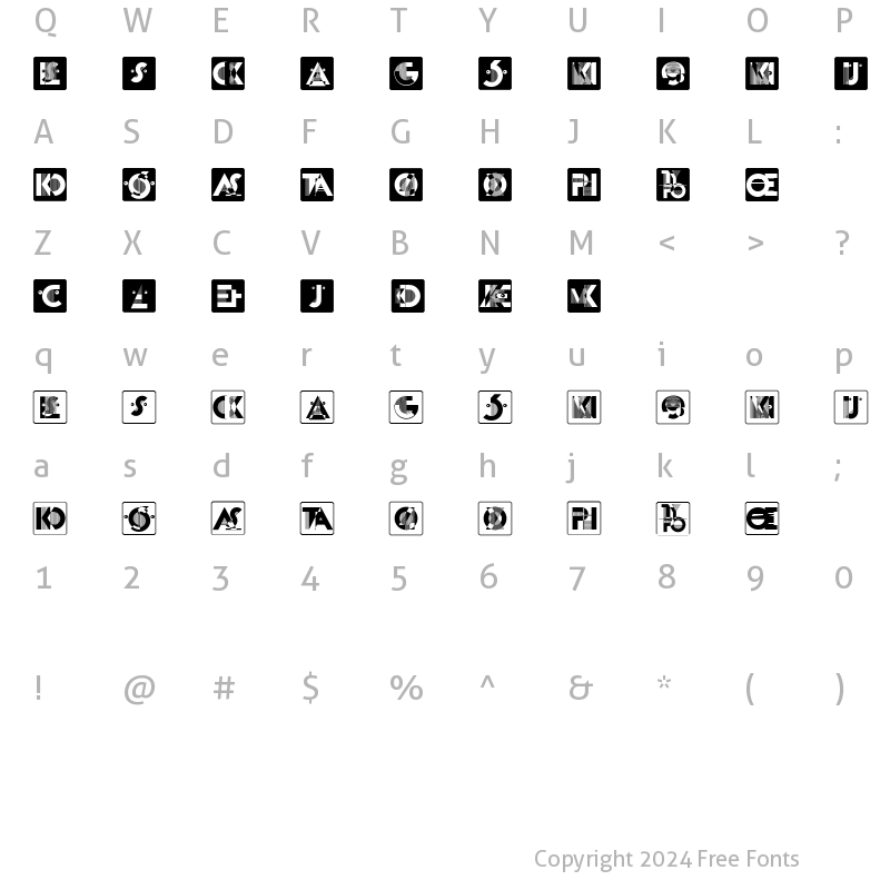 Character Map of KassandrasMonogramme Regular