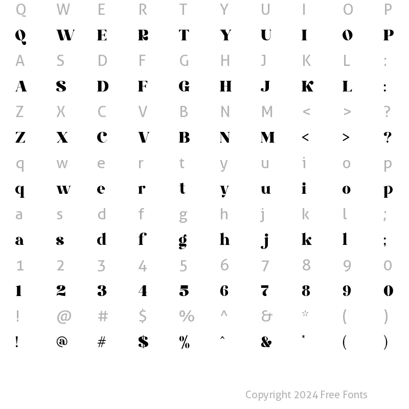 Character Map of kasta firald Regular