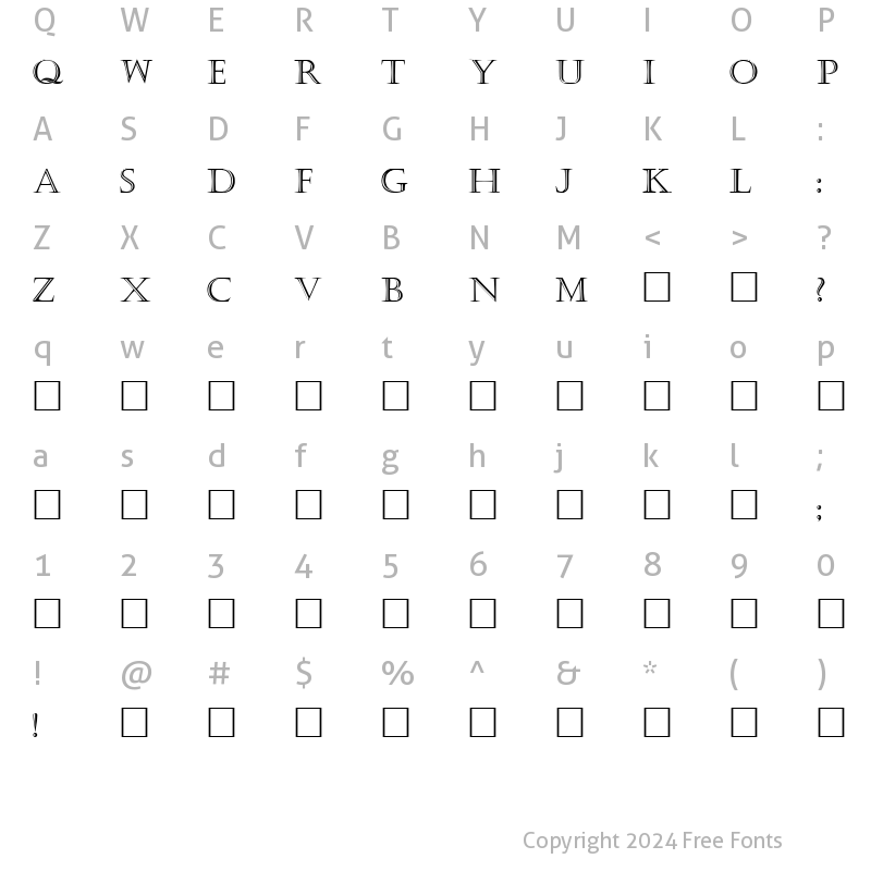 Character Map of Kaste Normal