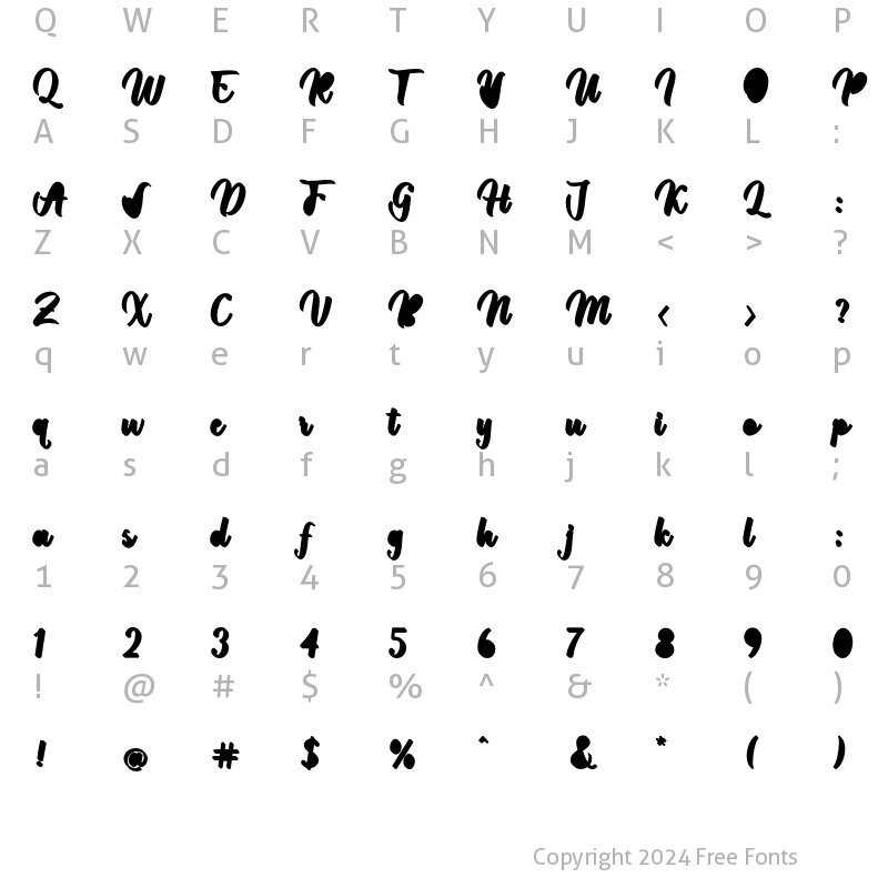 Character Map of Kastela Extrude Regular