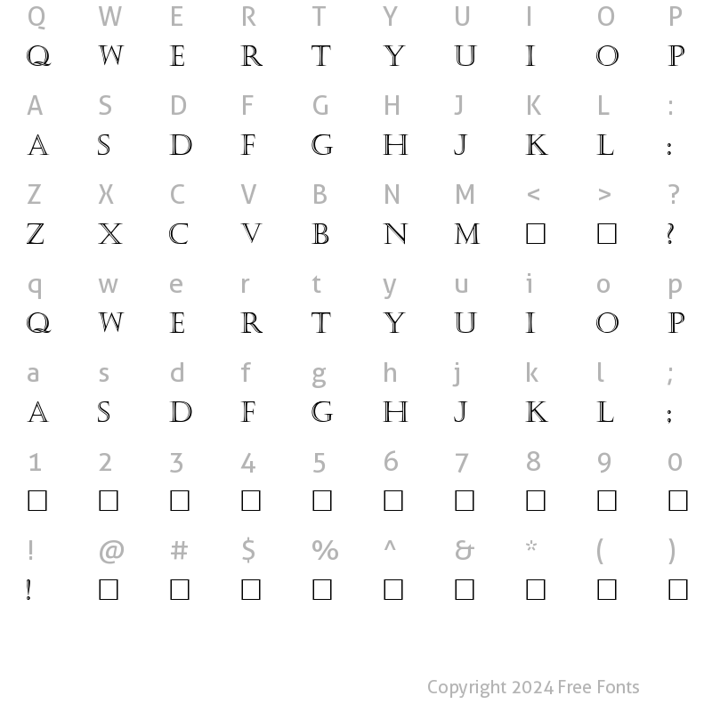 Character Map of Kastellar Regular