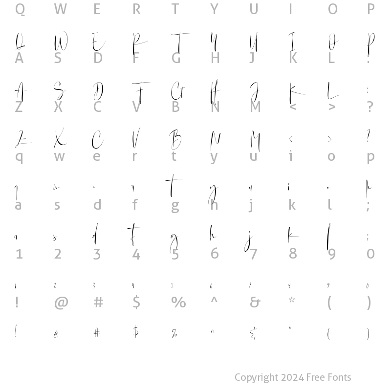 Character Map of Kastiya Regular